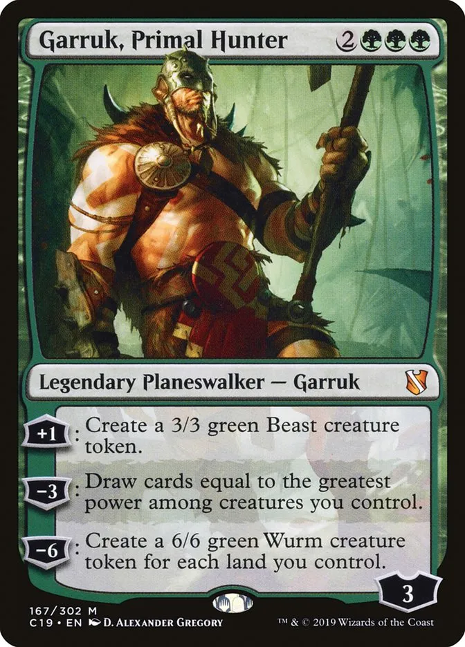2019 Commander 2019 Garruk, Primal Hunter #167 mythic card image