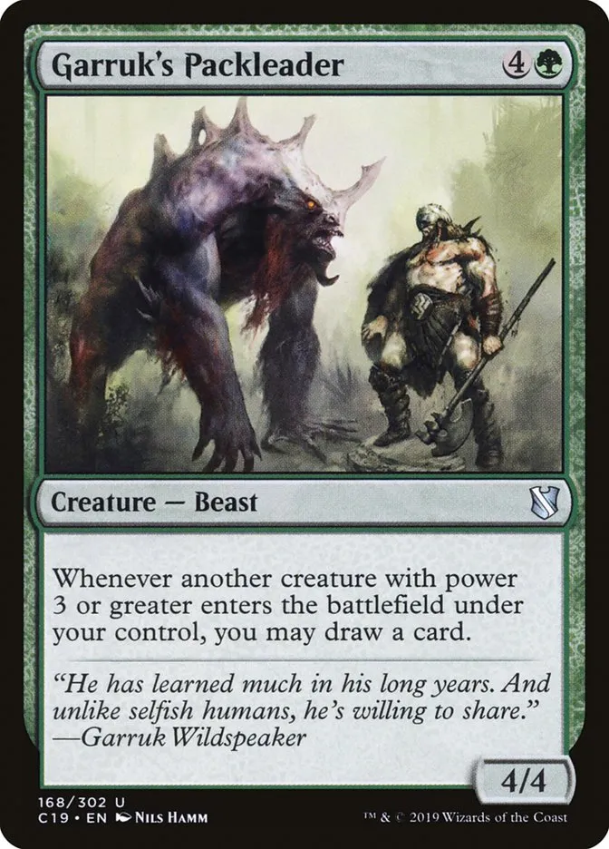 2019 Commander 2019 Garruk's Packleader uncommon #168 uncommon card image