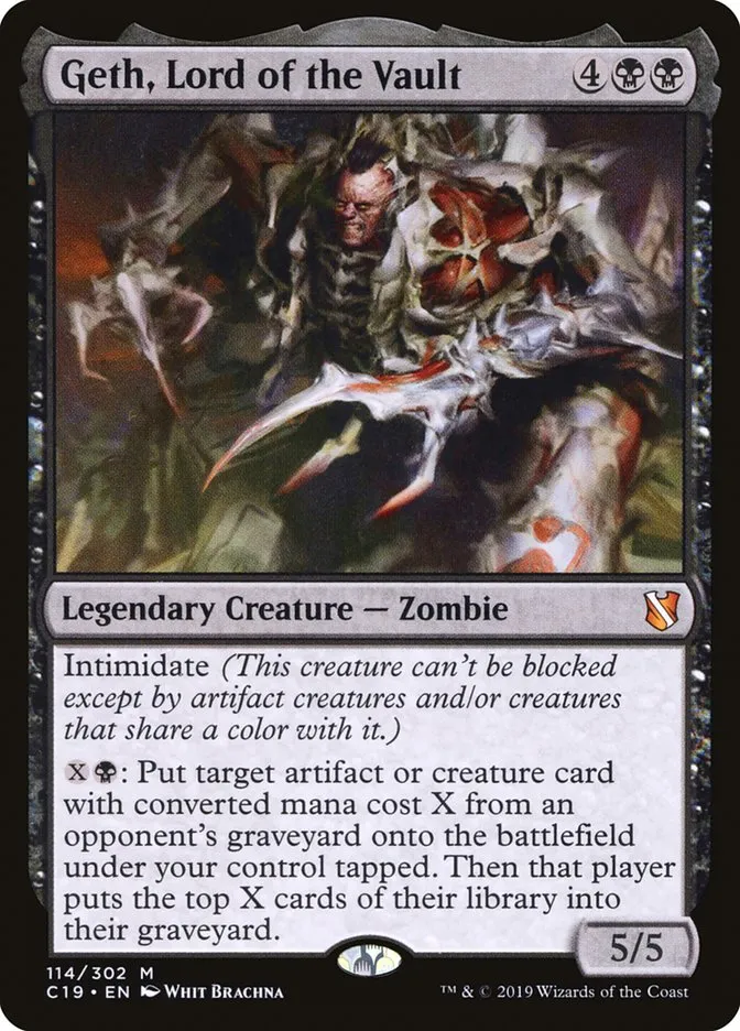 2019 Commander 2019 Geth, Lord of the Vault #114 mythic card image