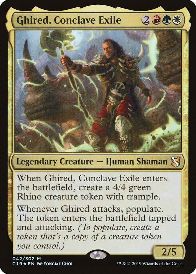 2019 Commander 2019 Ghired, Conclave Exile mythic #42 mythic card image