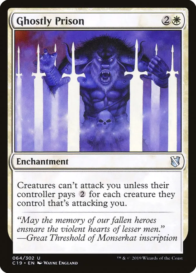 2019 Commander 2019 Ghostly Prison uncommon #64 uncommon card image