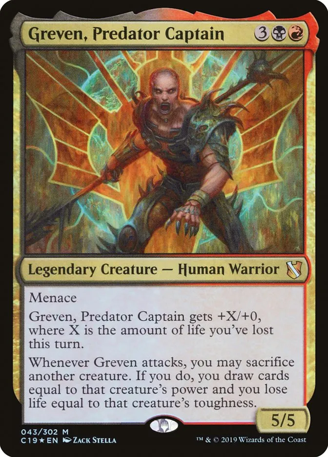 2019 Commander 2019 Greven, Predator Captain mythic #43 mythic card image