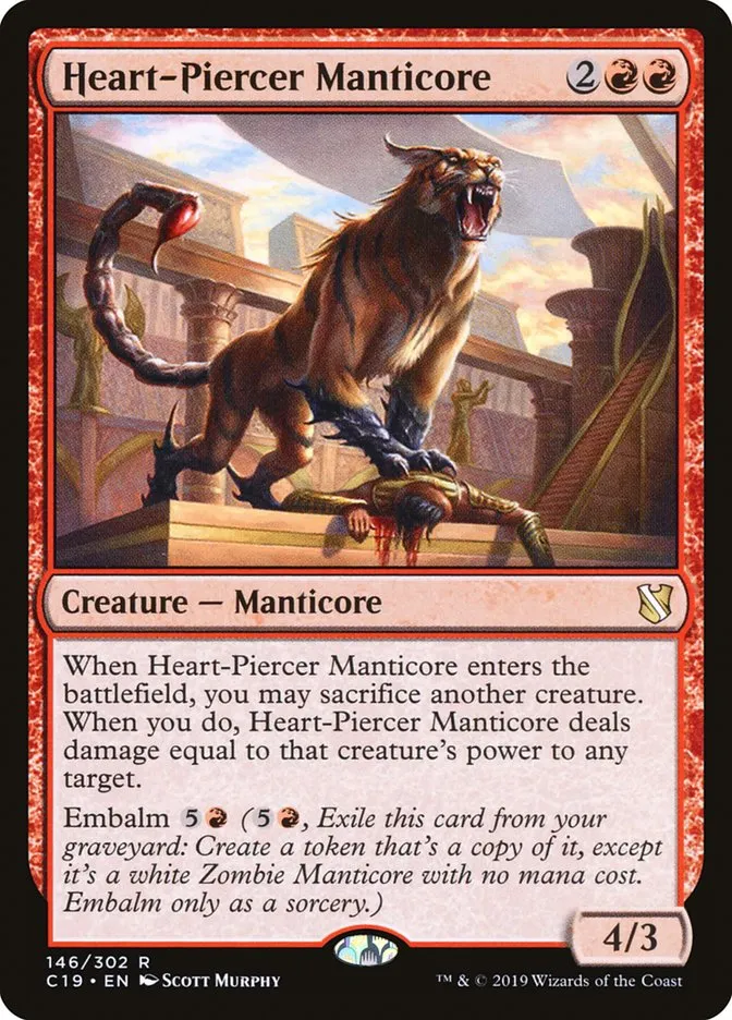 2019 Commander 2019 Heart-Piercer Manticore #146 rare card image