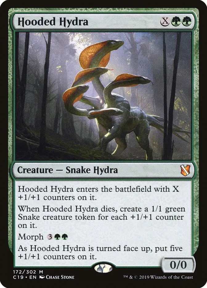 2019 Commander 2019 Hooded Hydra mythic #172 mythic card image