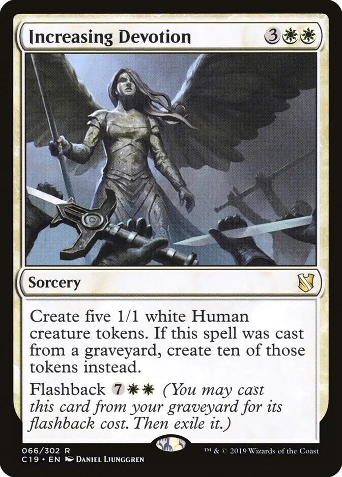 2019 Commander 2019 Increasing Devotion rare #66 rare card image