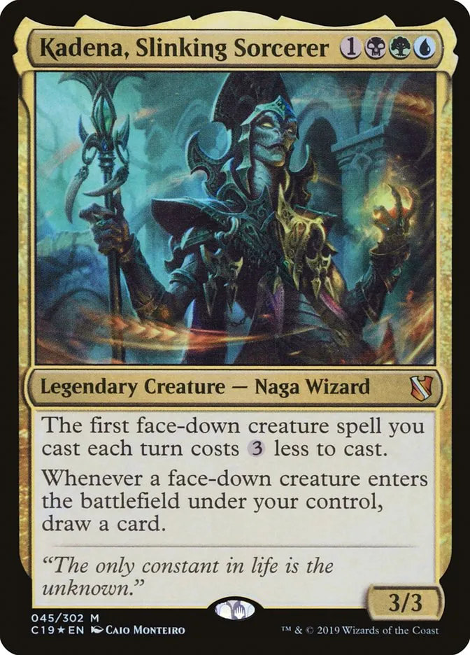 2019 Commander 2019 Kadena, Slinking Sorcerer #45 mythic card image