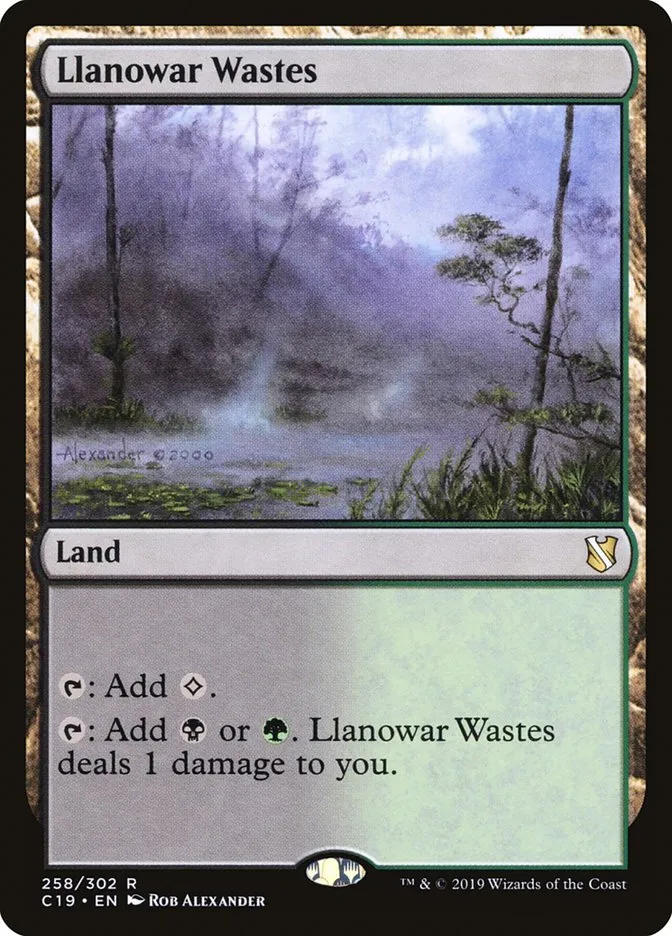 2019 Commander 2019 Llanowar Wastes #258 rare card image