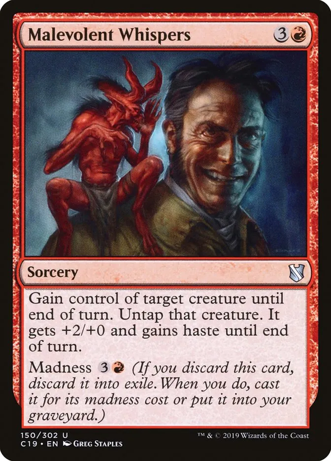 2019 Commander 2019 Malevolent Whispers #150 uncommon card image