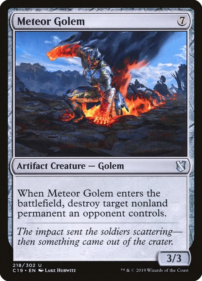 2019 Commander 2019 Meteor Golem uncommon #218 uncommon card image