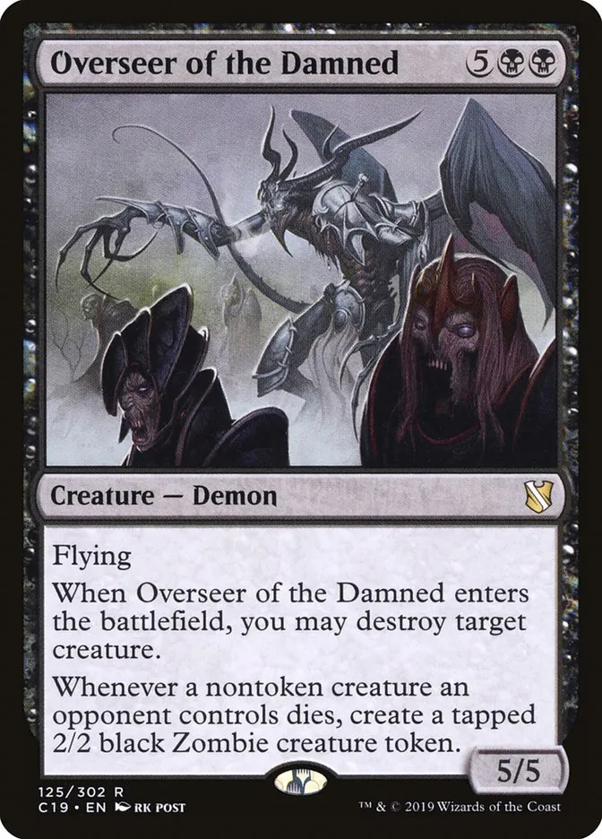 2019 Commander 2019 Overseer of the Damned #125 rare card image
