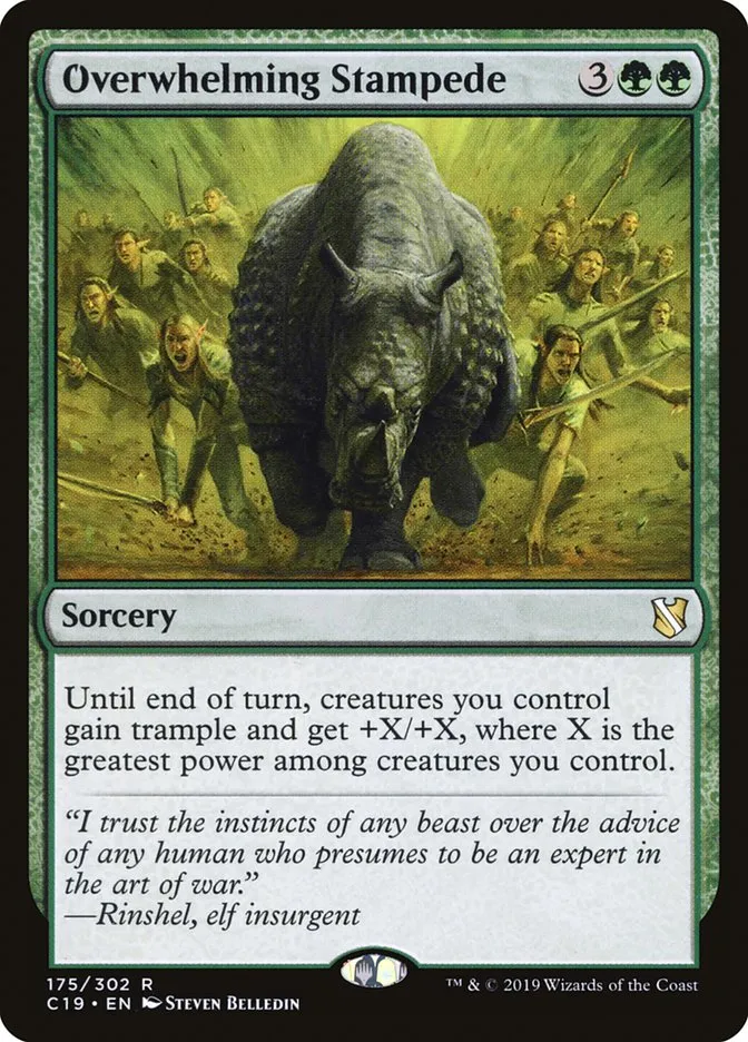 2019 Commander 2019 Overwhelming Stampede rare #175 rare card image