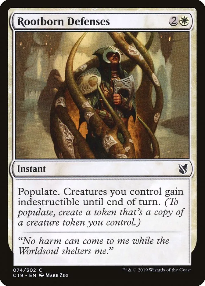 2019 Commander 2019 Rootborn Defenses common #74 common card image
