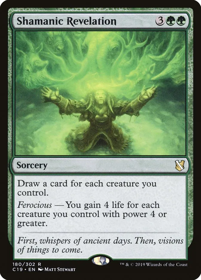 2019 Commander 2019 Shamanic Revelation #180 rare card image