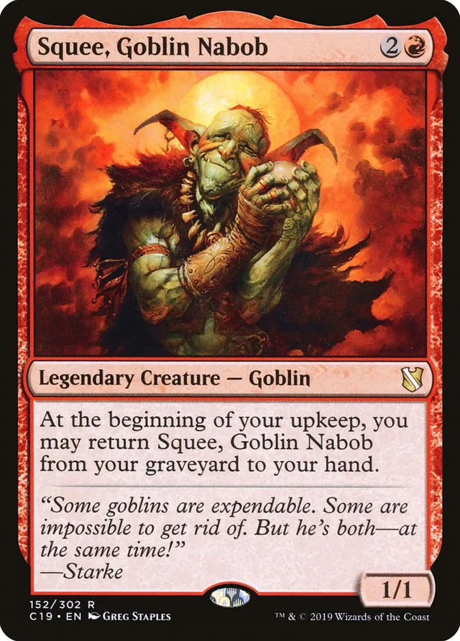 2019 Commander 2019 Squee, Goblin Nabob rare #152 rare card image