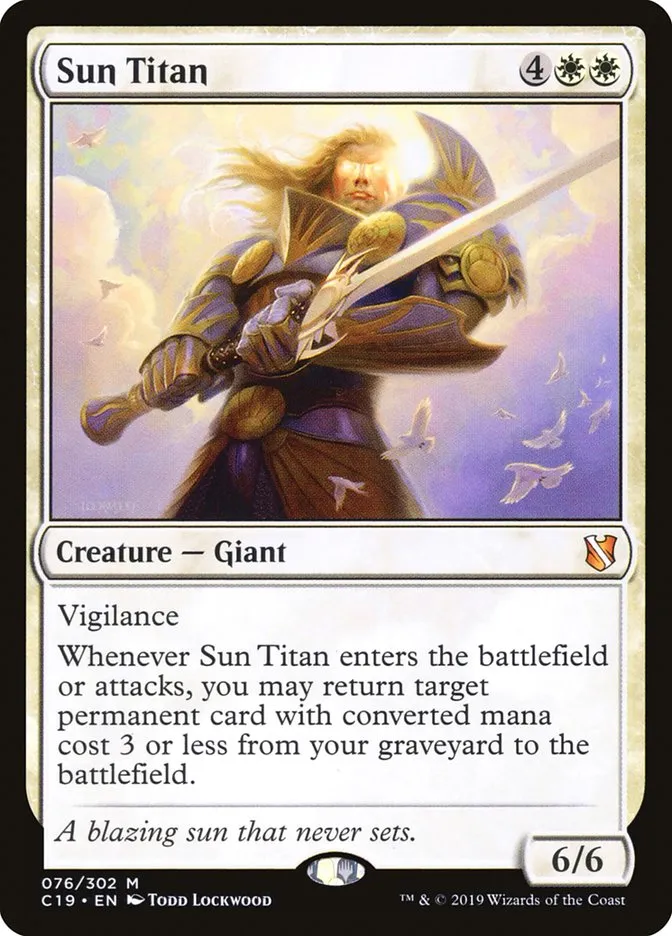 2019 Commander 2019 Sun Titan mythic #76 mythic card image