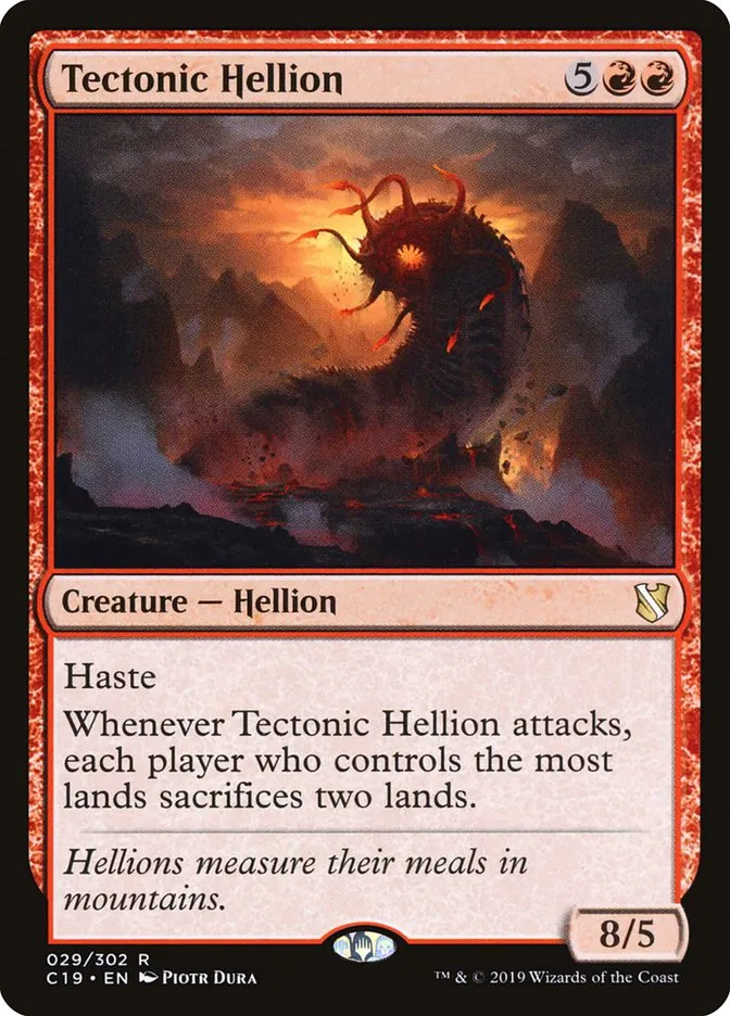 2019 Commander 2019 Tectonic Hellion rare #29 rare card image