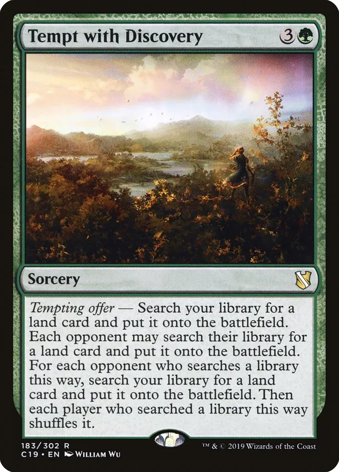 2019 Commander 2019 Tempt with Discovery rare #183 rare card image