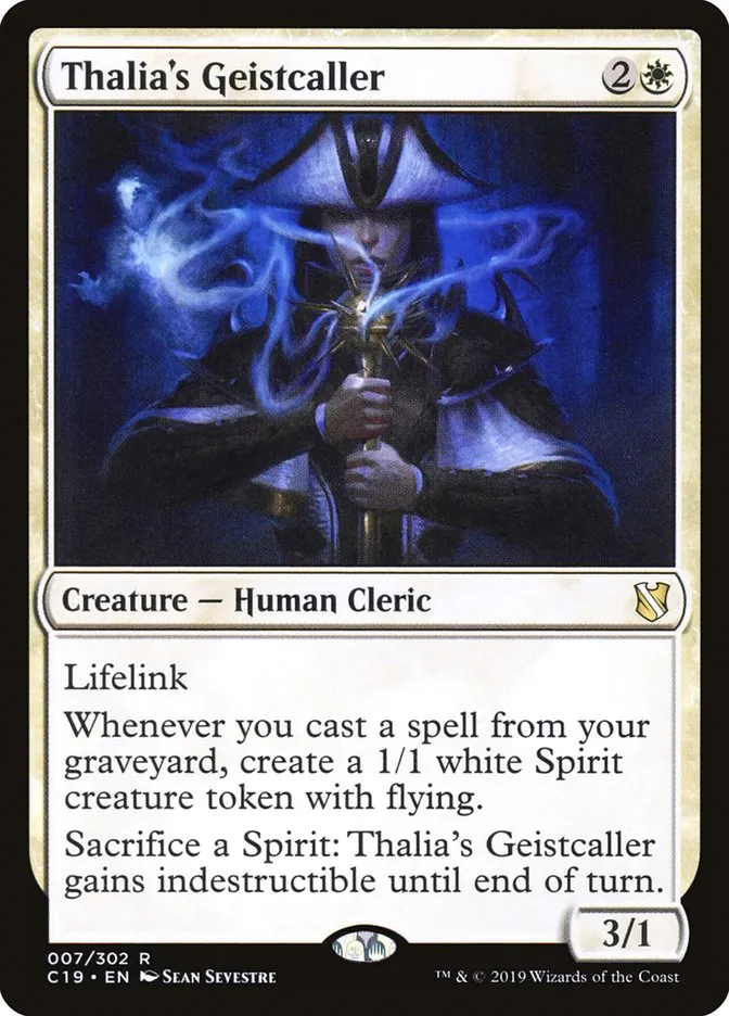 2019 Commander 2019 Thalia's Geistcaller #7 rare card image
