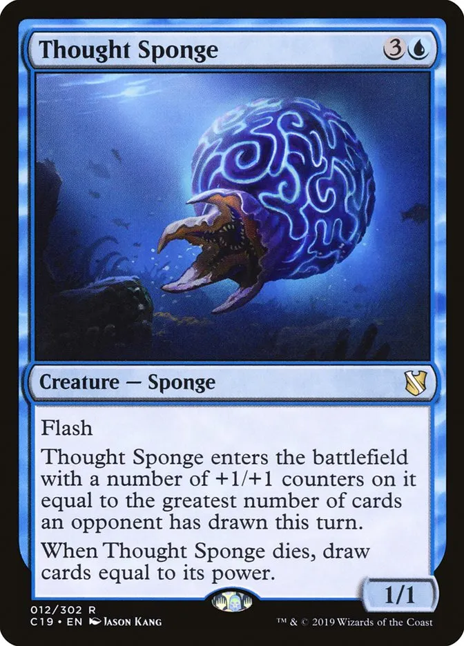 2019 Commander 2019 Thought Sponge rare #12 rare card image