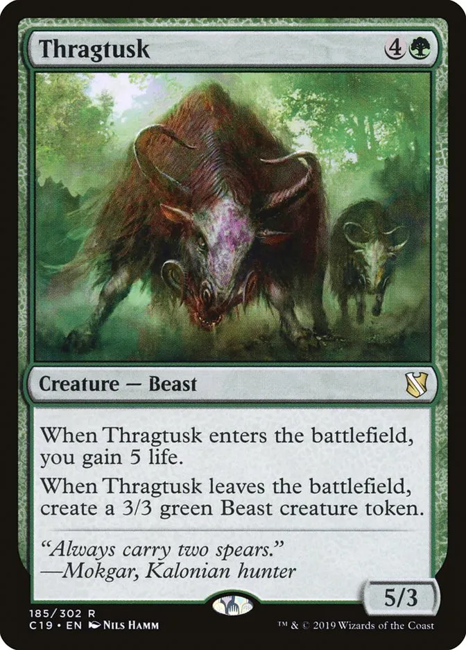 2019 Commander 2019 Thragtusk #185 rare card image