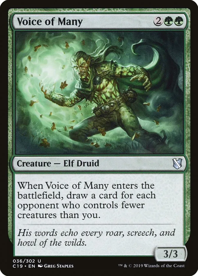 2019 Commander 2019 Voice of Many #36 uncommon card image
