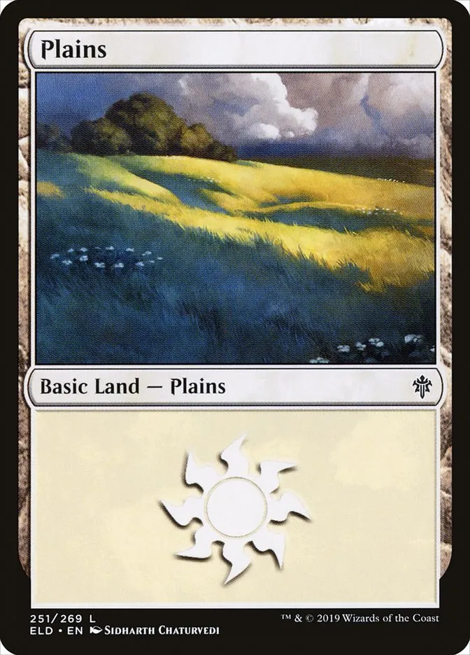 2019 Throne of Eldraine Plains #251 common card image