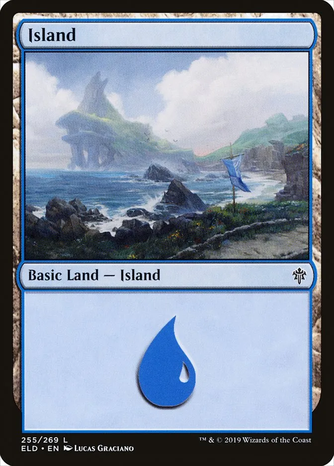 2019 Throne of Eldraine Island #255 common card image