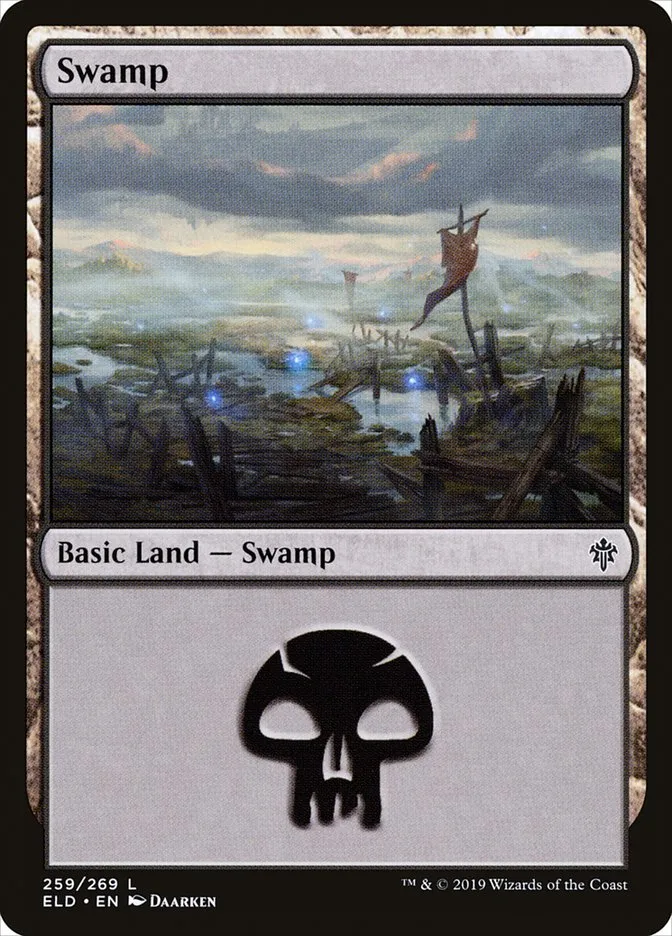 2019 Throne of Eldraine Swamp #259 common card image