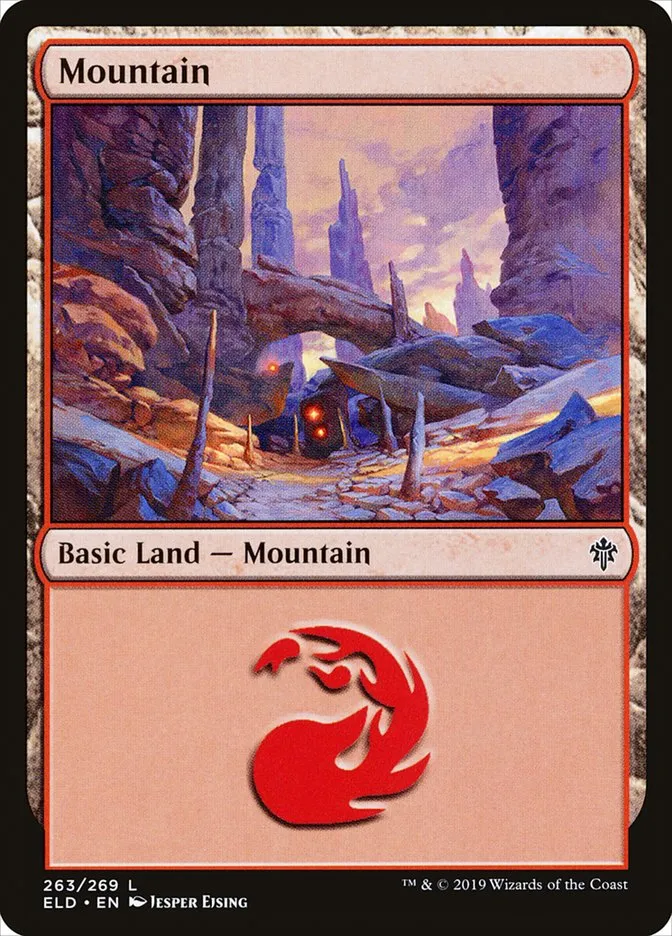 2019 Throne of Eldraine Mountain common #263 common card image