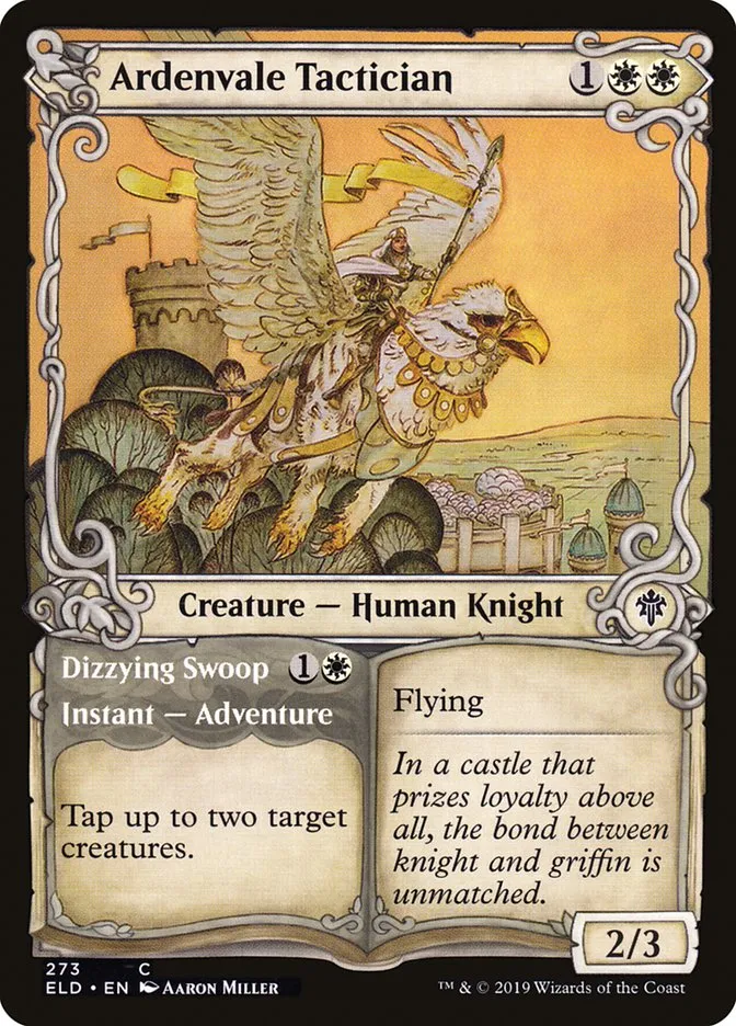 2019 Throne of Eldraine Ardenvale Tactician // Dizzying Swoop #273 common card image
