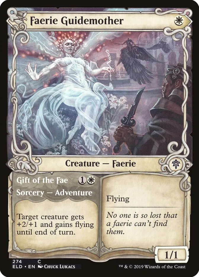 2019 Throne of Eldraine Faerie Guidemother // Gift of the Fae #274 common card image
