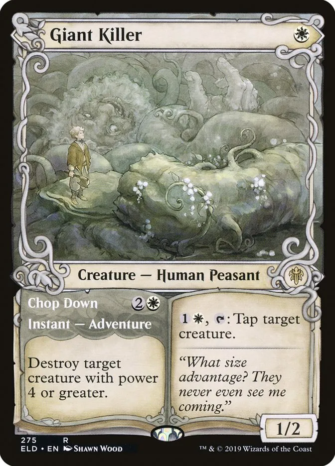 2019 Throne of Eldraine Giant Killer // Chop Down rare #275 rare card image