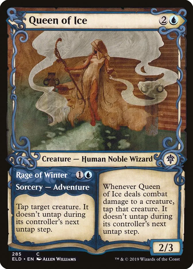 2019 Throne of Eldraine Queen of Ice // Rage of Winter #285 common card image