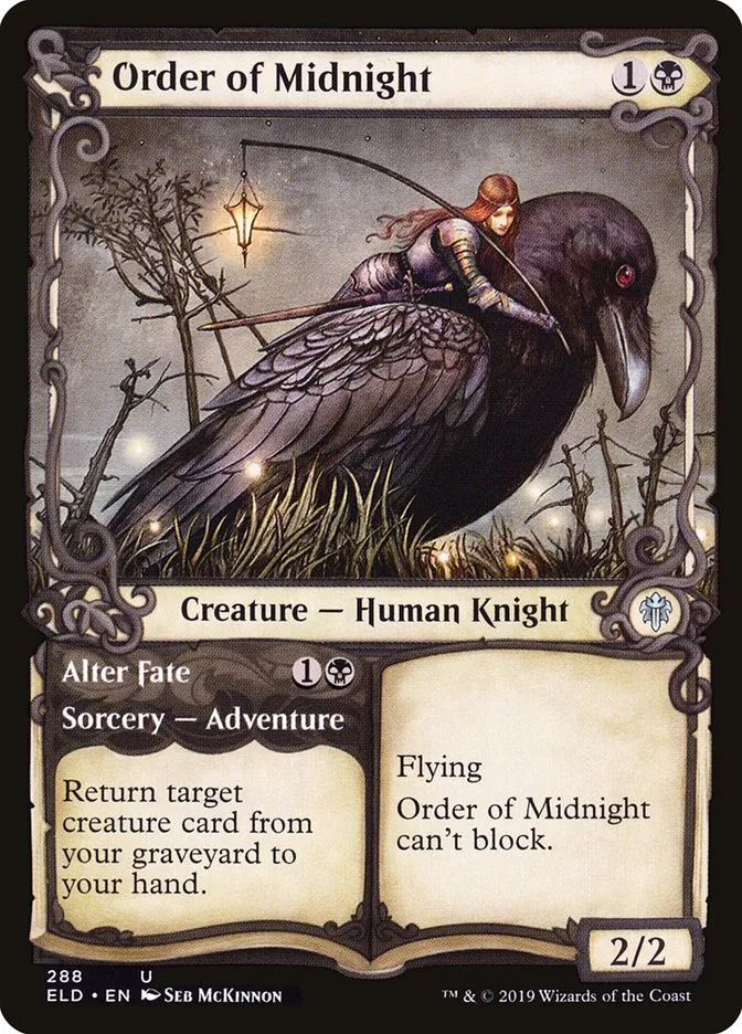 2019 Throne of Eldraine Order of Midnight // Alter Fate #288 uncommon card image
