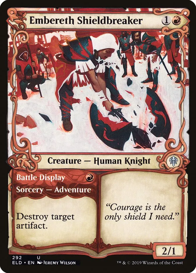 2019 Throne of Eldraine Embereth Shieldbreaker // Battle Display #292 uncommon card image