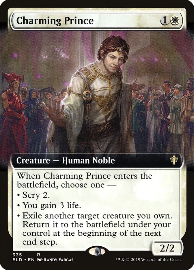 2019 Throne of Eldraine Charming Prince #335 rare card image