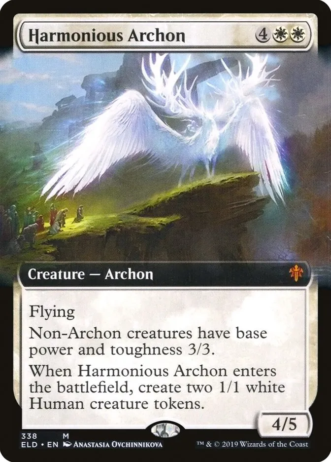 2019 Throne of Eldraine Harmonious Archon mythic #338 mythic card image
