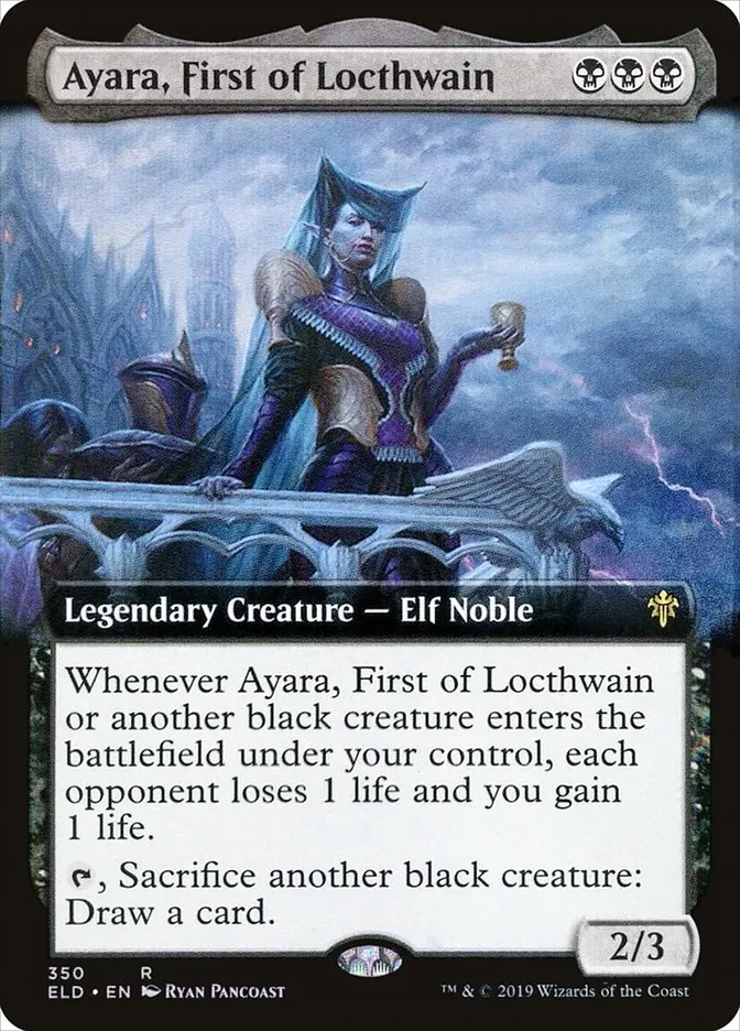 2019 Throne of Eldraine Ayara, First of Locthwain #350 rare card image