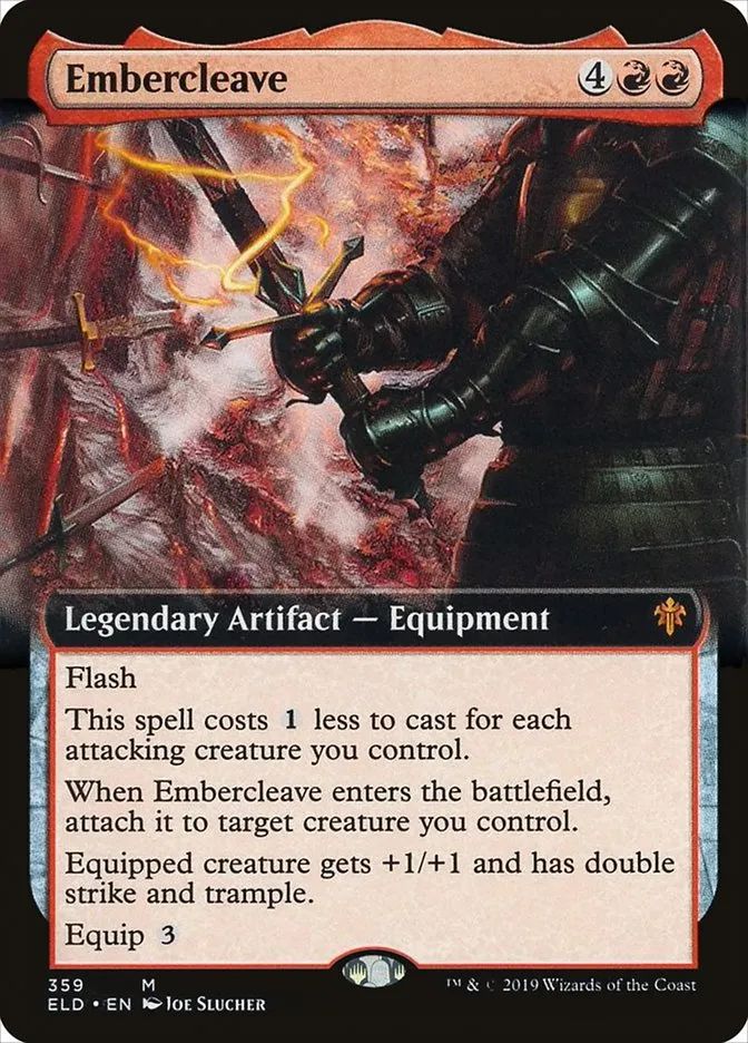 2019 Throne of Eldraine Embercleave [Extended Art Foil] mythic #359 mythic card image