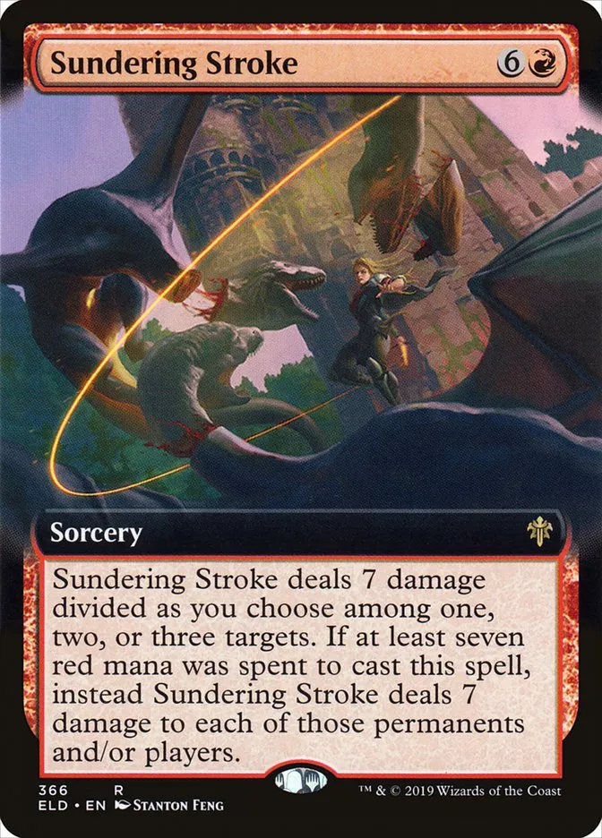 2019 Throne of Eldraine Sundering Stroke #366 rare card image