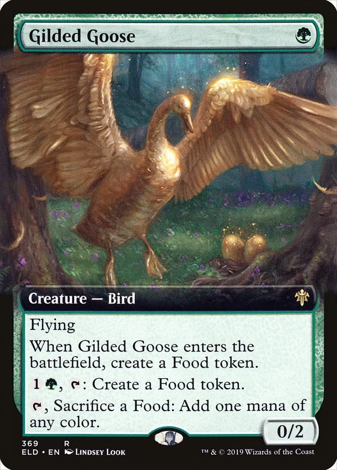 2019 Throne of Eldraine Gilded Goose #369 rare card image