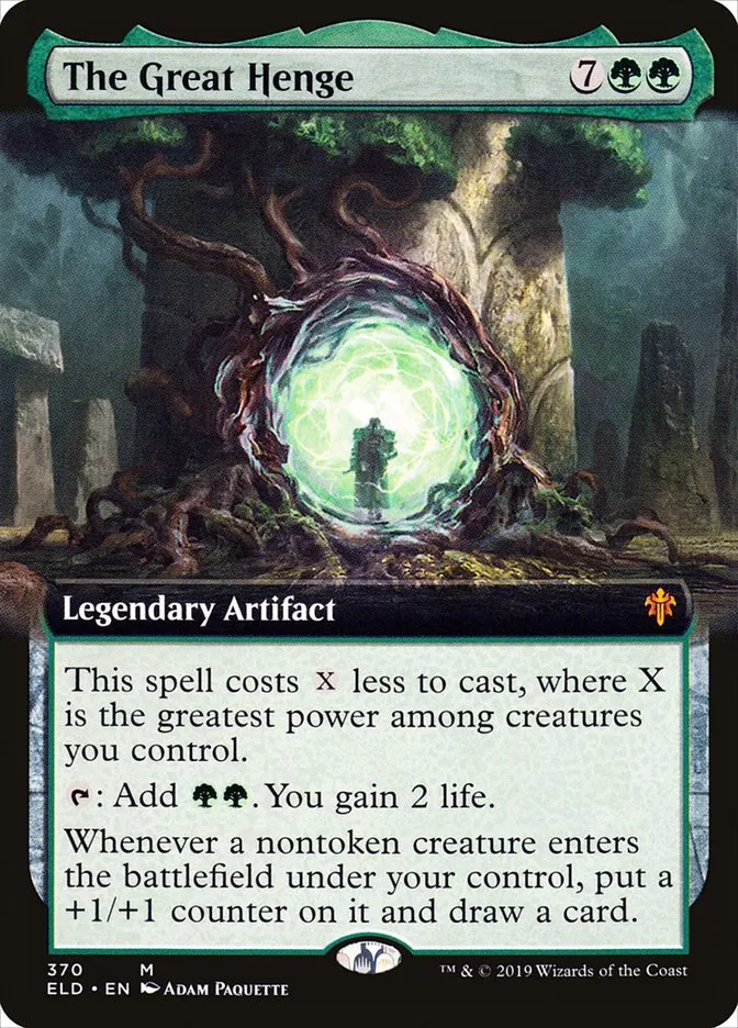 2019 Throne of Eldraine The Great Henge [Extended Art Foil] mythic #370 mythic card image