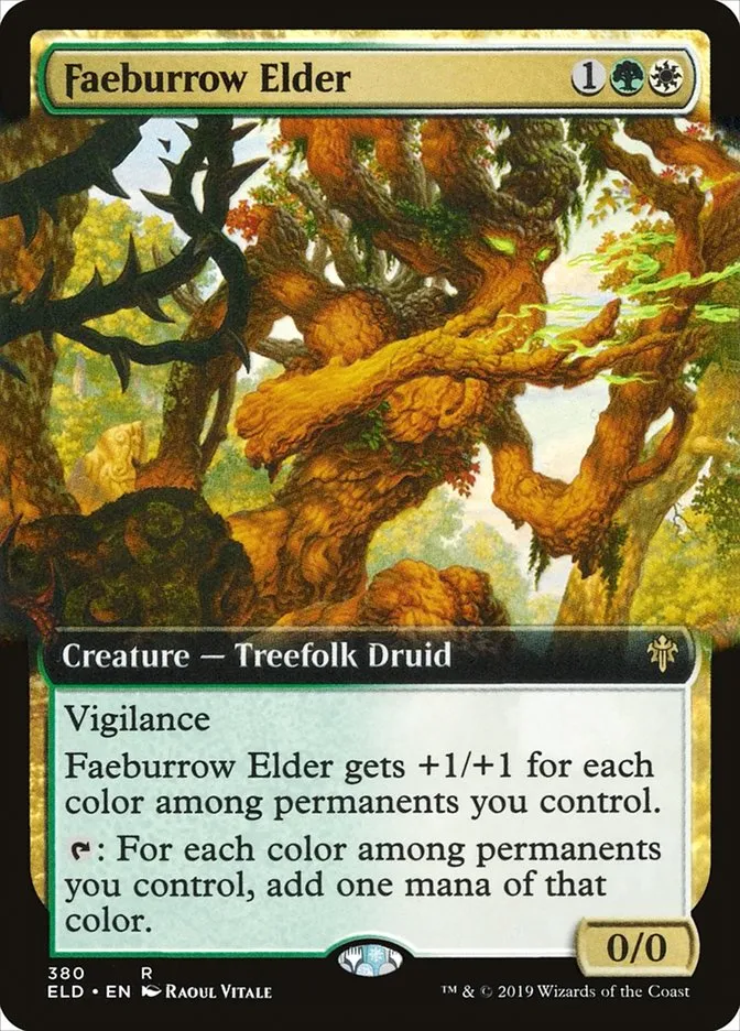 2019 Throne of Eldraine Faeburrow Elder rare #380 rare card image