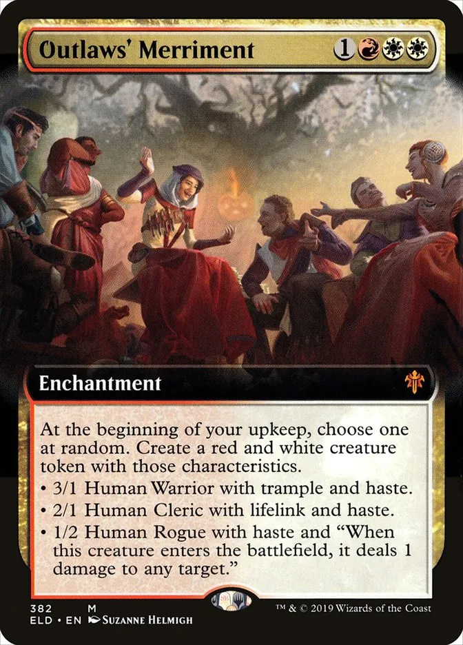 2019 Throne of Eldraine Outlaws' Merriment mythic #382 mythic card image