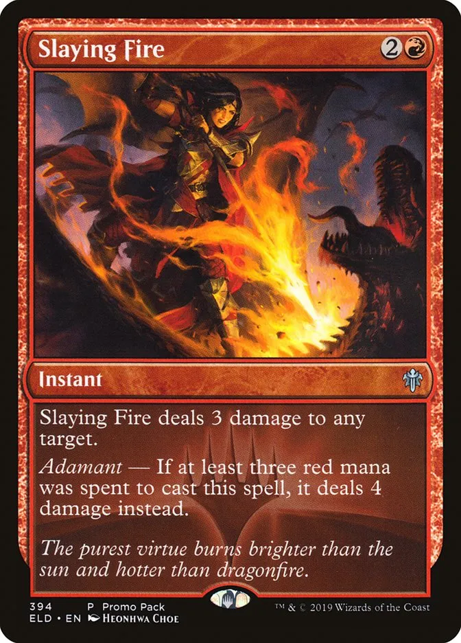 2019 Throne of Eldraine Slaying Fire #394 uncommon card image