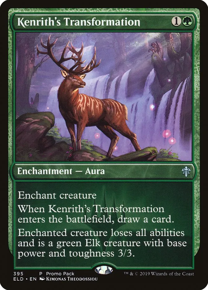2019 Throne of Eldraine Kenrith's Transformation #395 uncommon card image
