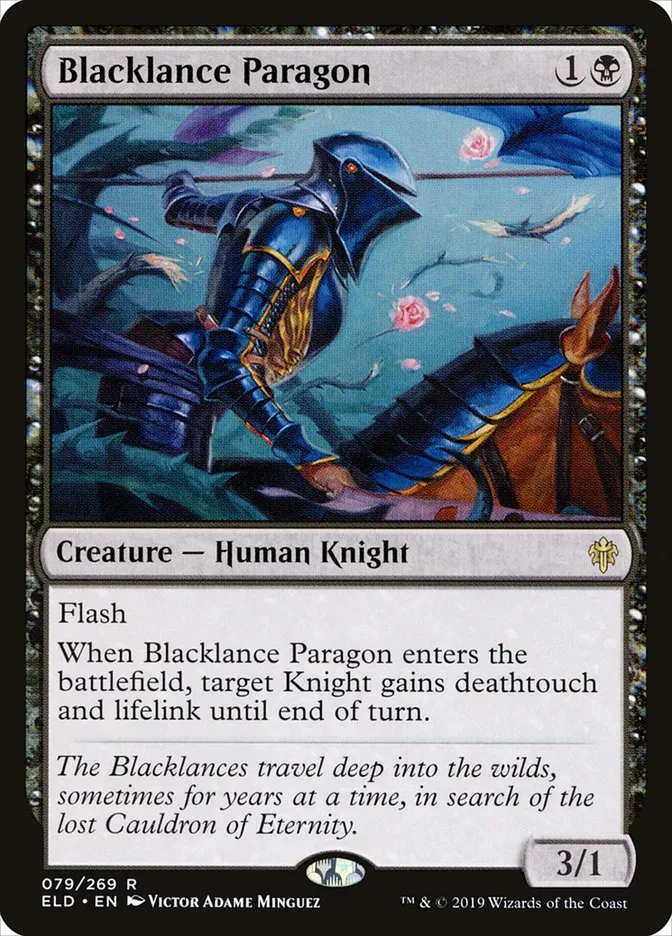 2019 Throne of Eldraine Blacklance Paragon rare #79 rare card image