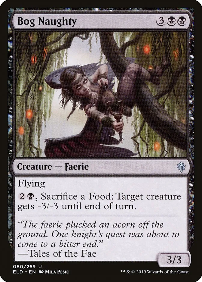 2019 Throne of Eldraine Bog Naughty #80 uncommon card image