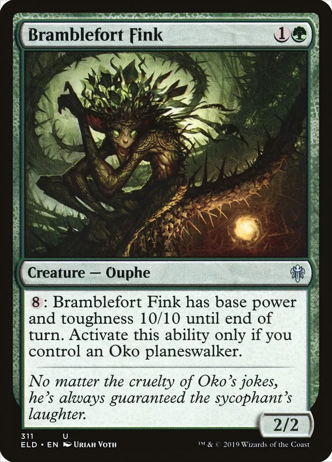2019 Throne of Eldraine Bramblefort Fink #311 uncommon card image