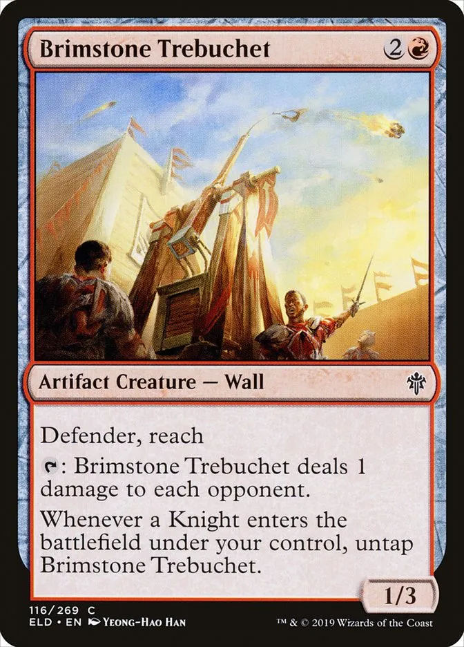 2019 Throne of Eldraine Brimstone Trebuchet #116 common card image